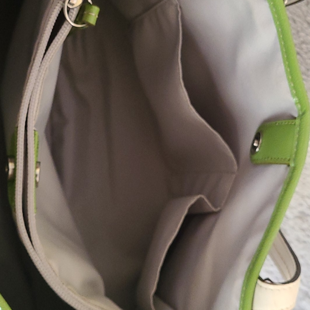 Coach Purse, medium, green/ blue/ cream - Picture 5 of 9